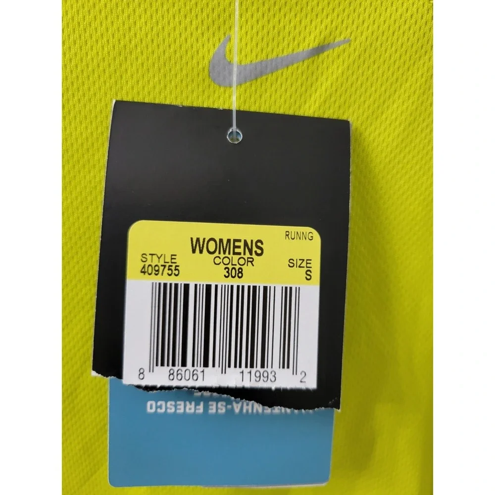 Nike Dri-Fit Women's Small Long Sleeve Running Yellow Blue NWT